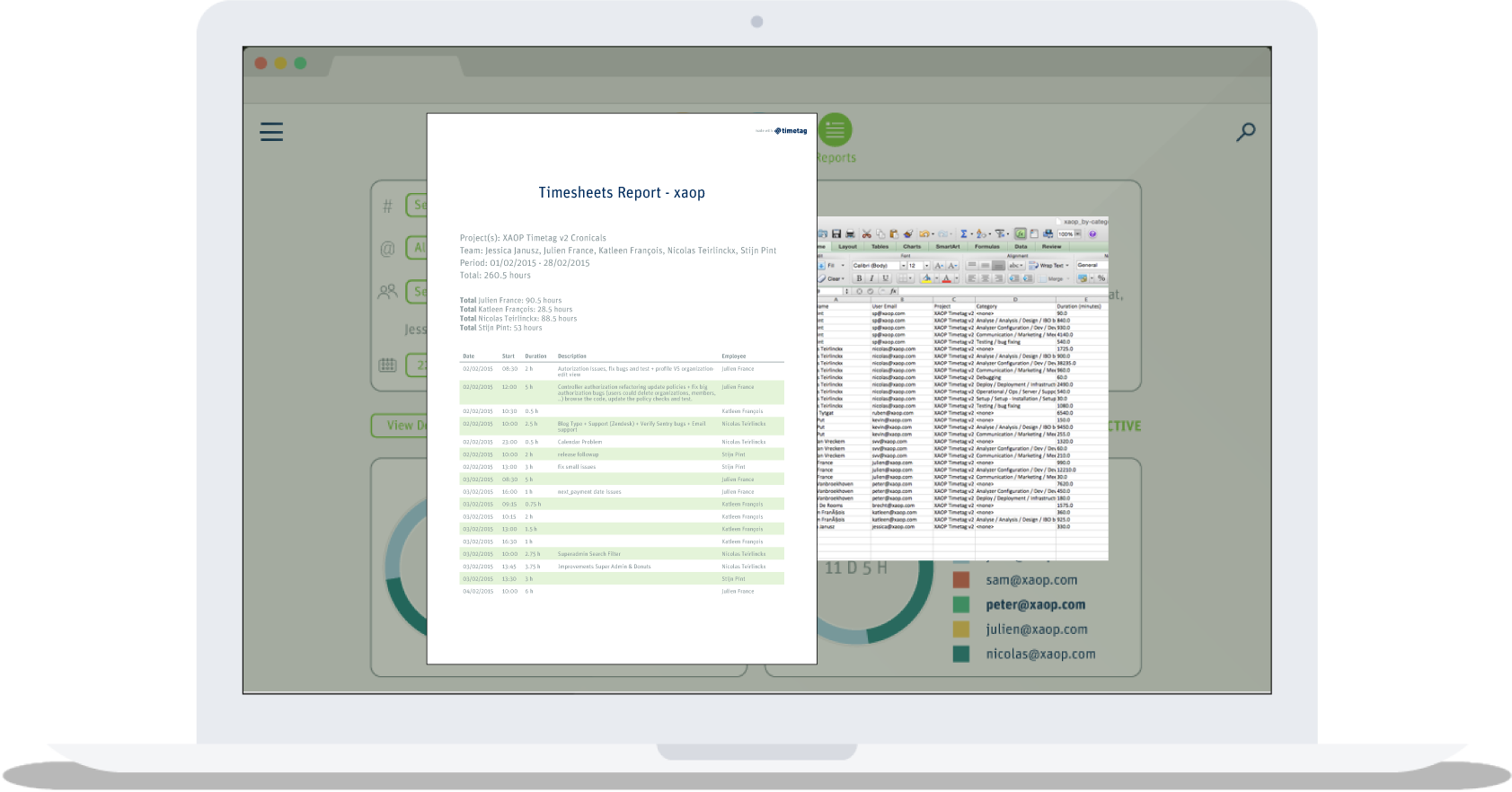 PDF & Excel Export to build customized timesheets
